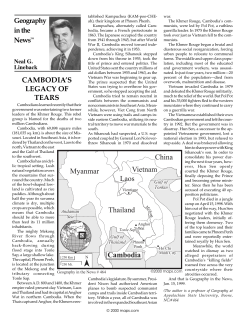 CAMBODIA`S LEGACY OF TEARS Cambodia Myanmar Laos China