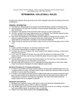 INTRAMURAL VOLLEYBALL RULES