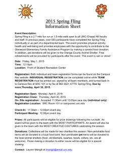 2015 Spring Fling Information Sheet