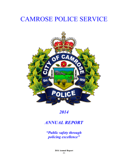 2014 Annual Report - Camrose Police Service