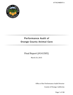 Performance Audit of Orange County Animal Care Final Report