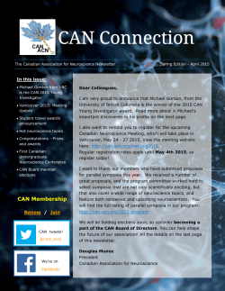 CAN Connection - Canadian Association for Neuroscience