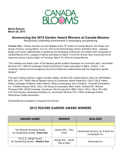 Announcing the 2015 Garden Award Winners at Canada Blooms