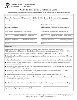 Accessible Application Form - Canada Council for the Arts