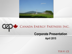 April 2015 - Canada Energy Partners Inc.