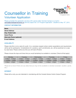 Counsellor in Training Application