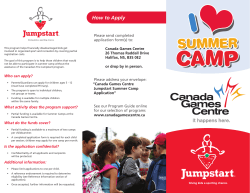 Jumpstart Summer Camp Funding Application
