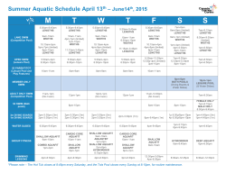 the Aquatics Schedule