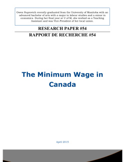 The Minimum Wage in Canada