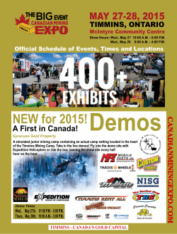 NEW for 2015! - Canadian Mining Expo