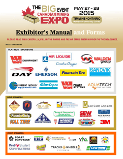 Exhibitor PDF Manual - Canadian Mining Expo