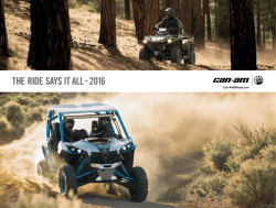 THE RIDE SAYS IT ALL â 2016 - Can-Am