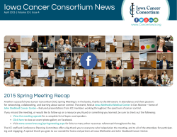 April 2015 Iowa Cancer Consortium News