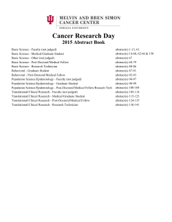 Cancer Research Day - Indiana University Cancer Center