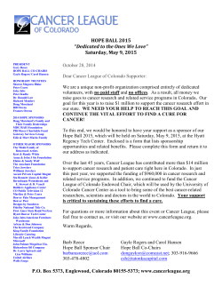 2015 Hope Ball Sponsor Letter