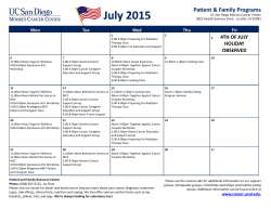 monthly calendar - Moores Cancer Center