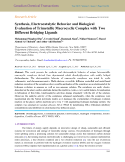 Synthesis, Electrocatalytic Behavior and Biological Evaluation of