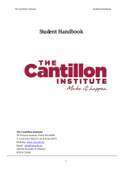 Student Handbook - The Cantillon Institute