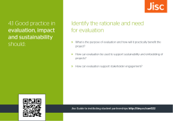 4.1 Good practice in evaluation, impact and sustainability should