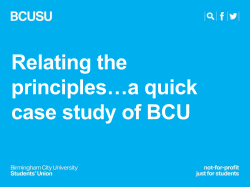 Relating the principlesâ¦a quick case study of BCU