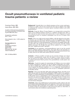 Occult pneumothoraces in ventilated pediatric trauma patients: a