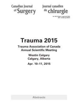 Trauma Association of Canada Annual Scientific Meeting