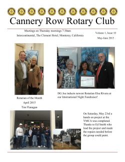 Newsletter of the Rotary Club of Monterey Cannery Row