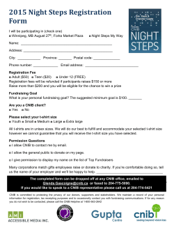 2015 Night Steps Registration Form Winnipeg