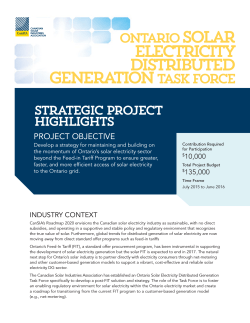 Ontario Solar Electricity Distributed Generation Task Force