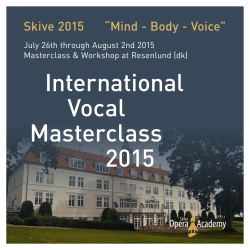 International Vocal Masterclass 2015