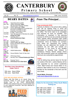 Newsletter 11th June 2015 - Canterbury Primary School