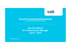 Tait and Cloud Computing - Canterbury Software Cluster