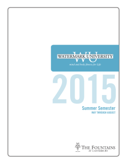 view the Summer 2015 Watermark University Catalog.
