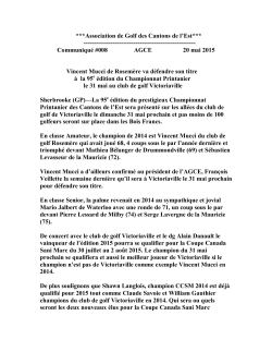 CommuniquÃ© #006 AGCE 22 avril 2015 - Cantons de l`est