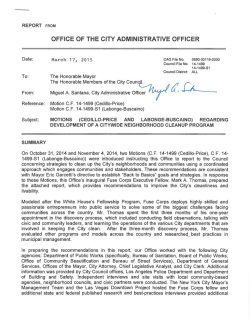 OFFICE OF THE CITY ADMINISTRATIVE OFFICER