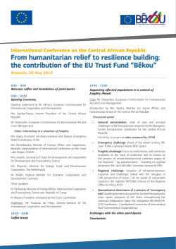 From humanitarian relief to resilience building: the