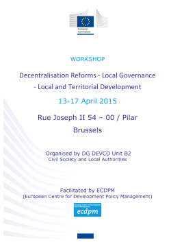 Decentralisation Reforms -â Local Governance