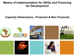 Means of Implementation for SDGs and Financing for Development