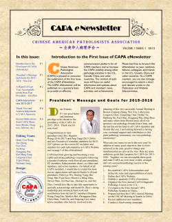 CAPA e Newsletter - CAPA ( å¨ç¾åäººççå­¦ä¼)