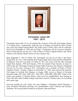 Christopher James Hill 1947 - 2015