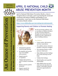 2015 Spring Newsletter - Child Abuse Prevention Coordinating