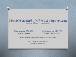 The SQF Model of Clinical Supervision