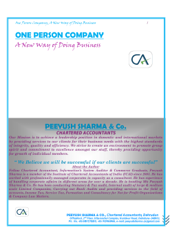 - PEEYUSH SHARMA & Co. Chartered Accountants