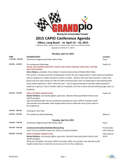 2015 CAPIO Conference Agenda