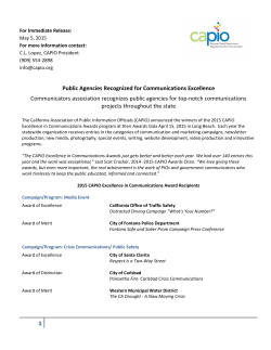 Public Agencies Recognized for Communications