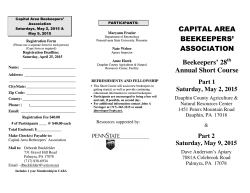Registration Form - Capital Area Beekeeper`s Corner