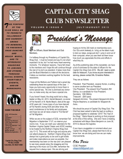 President`s Message - Capital City Shag Club