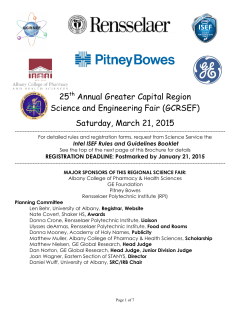 25th Annual Greater Capital Region Science and Engineering Fair