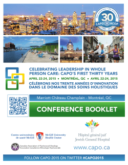 conference booklet - Canadian Association of Psychosocial Oncology