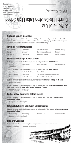 Burnt Hills/Ballston Lake High School Student Profile